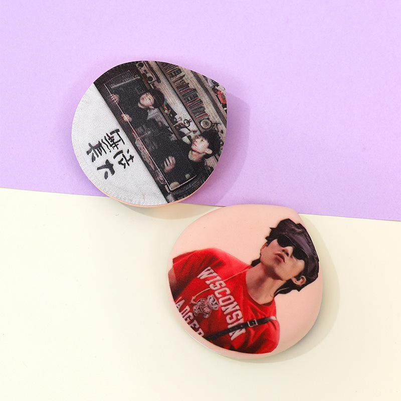 Fábrica personalizada 100 puntos de soplo de polvo de algodón de azúcar sin comer polvo q maquillaje bomba esponja cojín de aire estrella logotipo de impresión al por mayor