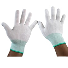小号绿手脖白色13针尼龙手套芯透气采茶手套生活手套厂家批发