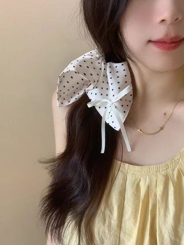 韩系布艺方巾大肠圈少女森系甜美镂空蕾丝发圈高级感头花马尾法式|undefined
