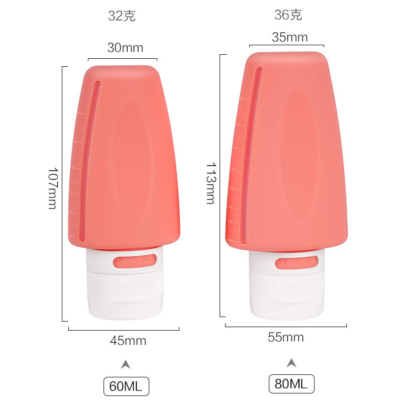 Botella de almacenamiento de gel de ducha de champú caliente transfronteriza sub-botella de viaje botella de almacenamiento portátil de silicona de cuatro piezas al aire libre