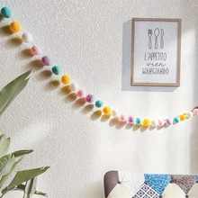 C 48694 Macaron Color Christmas Pom Pom String ������ɫʥ��