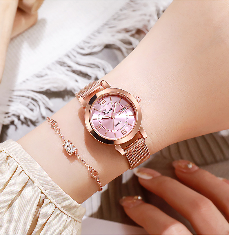 Casual Solid Color Horseshoe Buckle Quartz Women's Watches display picture 5