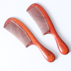 紫檀木梳手柄梳按摩梳家用美發梳子圓柄梳厚柄木梳紫羅蘭血檀