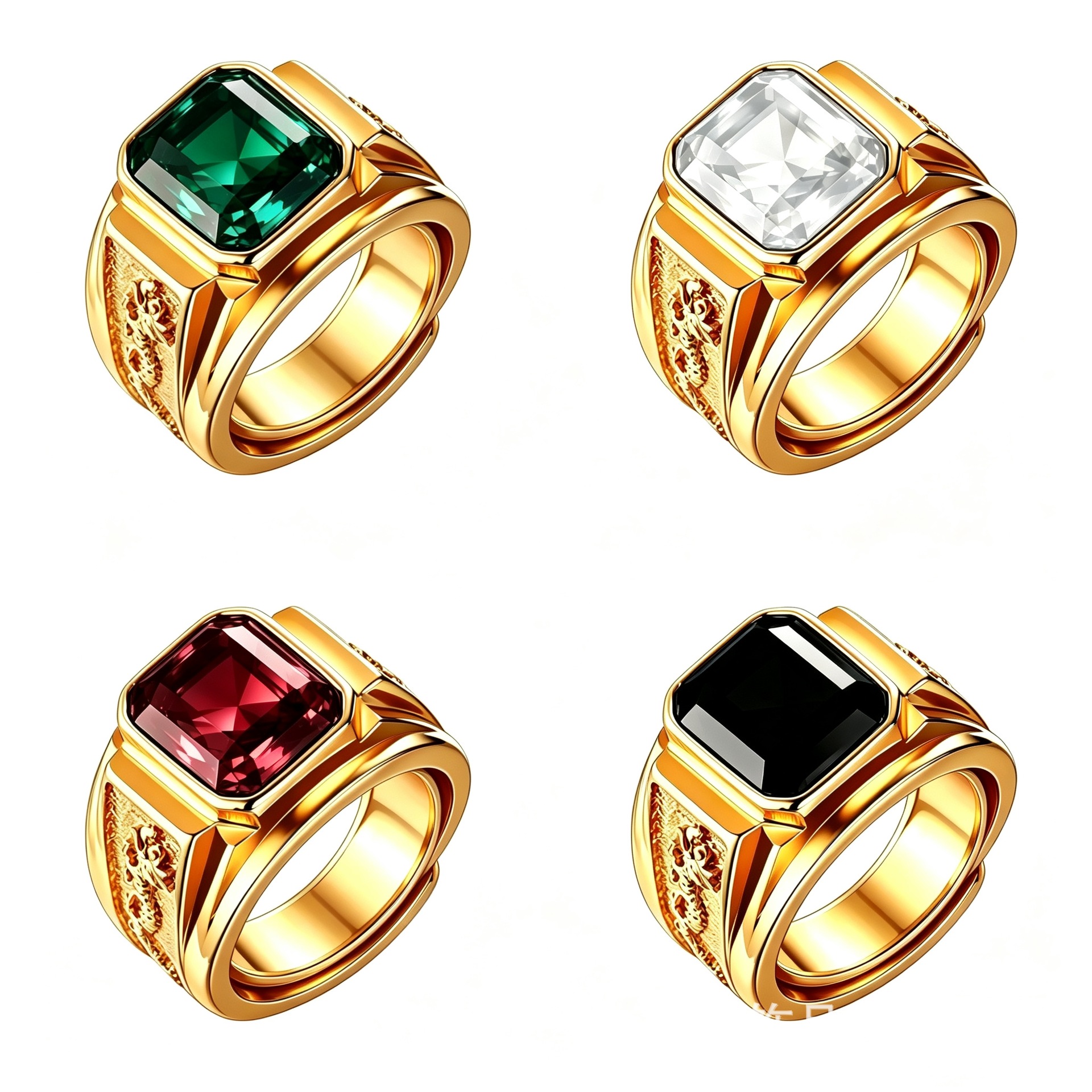 TEMU cross-border hot-selling new vintage alloy carved dragon ring, European and American men's punk ring, direct from manufacturer