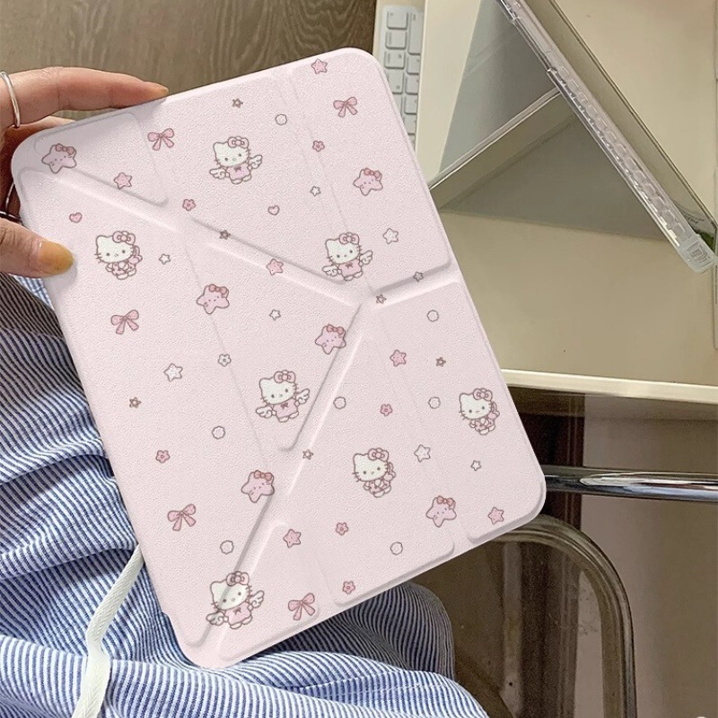 Cute Star Kt Cat Suitable for iPad Tablet Protective Cover 10Th Generation Y Fold Air Cartoon Mini with Pen Slot 13inch Hard Cute Star Kt Cat Suitable for iPad Tablet Protective Cover 10Th Generation Y Fold Air Cartoon Mini with Pen Slot 13inch Hard