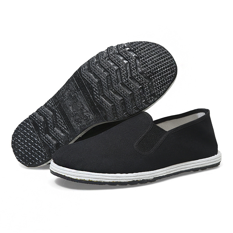 Old-style black cloth shoes with rubber soles for anti-slip, wear-resistant, and breathable military single cloth shoes, direct sale from the manufacturer