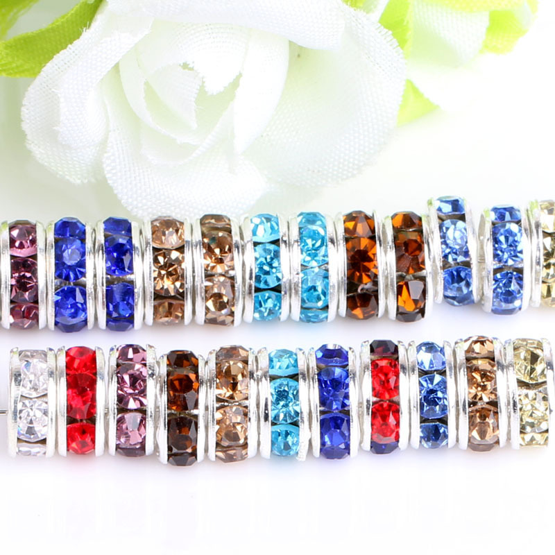 手作りダイヤモンドリングビーズカラーブレスレットダイヤモンドスペーサーホイールリング 6/8/10/12 ミリメートル diy ジュエリーアクセサリー|undefined
