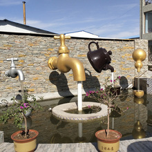 玻璃钢悬空仿真水龙头雕塑大型园林景点景观广场流水装饰水景摆件