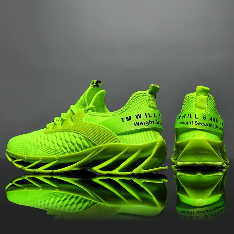 Cross-border AliExpress 2024 Men's Shoes Autumn Breathable Flyweave Casual Men's Trendy Blade Fish Scale Sports Running Shoes
