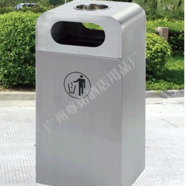 厂家现货商场电梯口带烟灰缸垃圾桶酒店大堂不锈钢方形户外垃圾桶