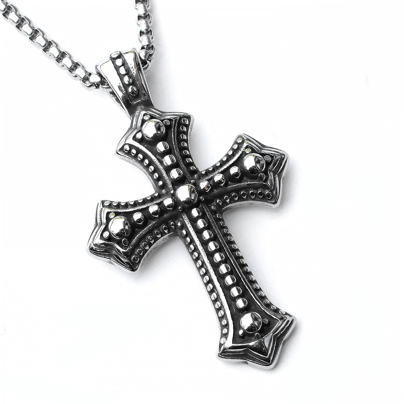 2023 europeo y americano transfronterizo popular vintage punk joyería titanio acero pulido negro águila colgante de acero inoxidable collar