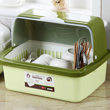 厨房大号塑料碗柜带盖放碗箱沥水碗架碗筷收纳盒碗碟餐具笼整理架