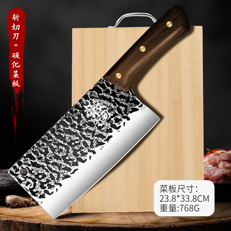 고대 단조 슬라이스 칼 + 도마-60°위 -114mm-19cm