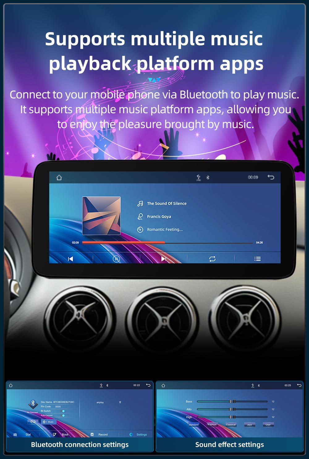 Car-Mounted Central Control Large-Screen Navigation Carplay Player Suitable for Mercedes-Benz B-Class W242 W246