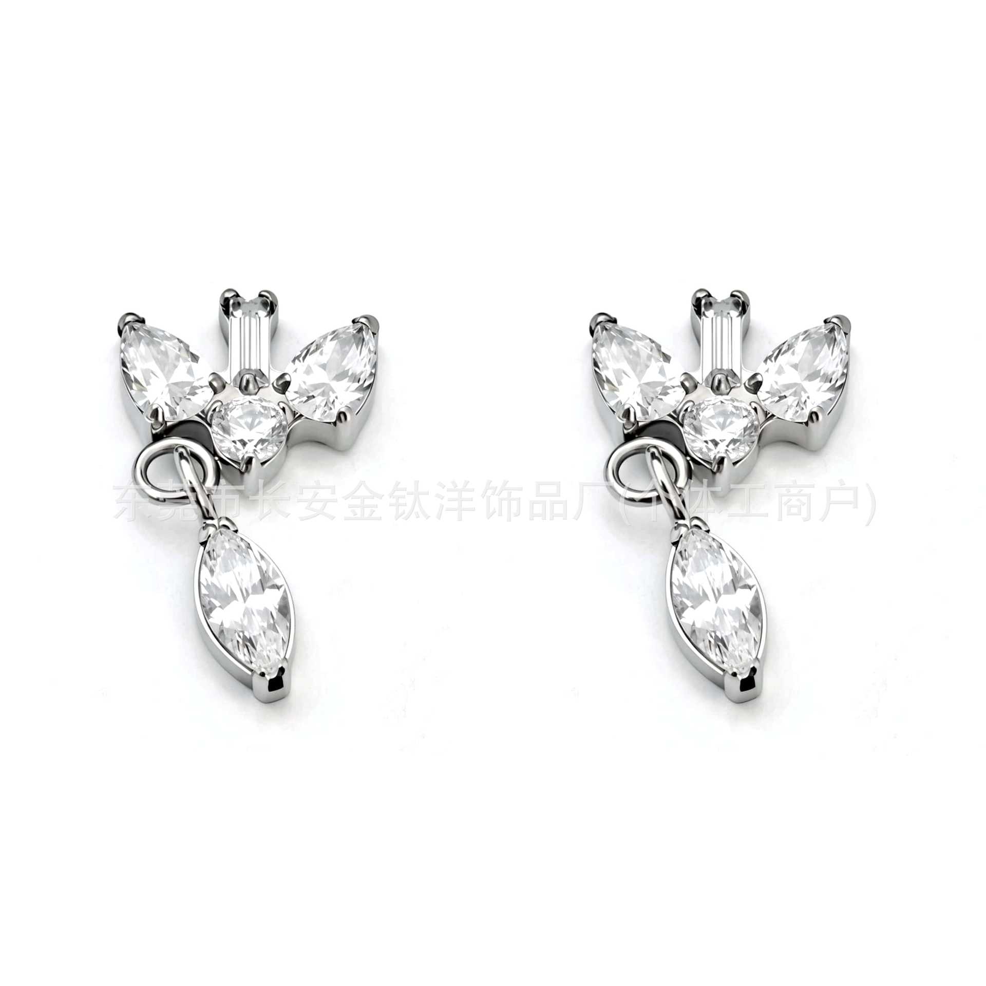 Pointed titanium steel lip stud product view