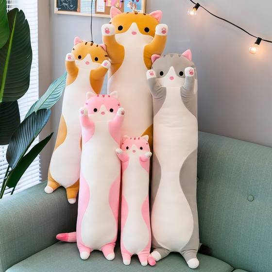 Foreign trade long leg clip cat doll pillow girl sleeping plush toy doll holding sleeping companion doll cross-border