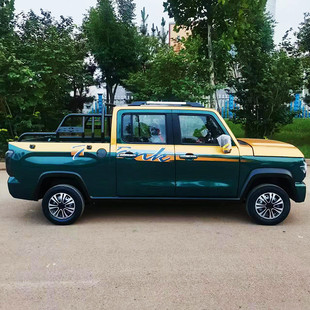 新能源加長大功率電動四輪車 家用油電兩用雙排皮卡 成人短途貨車