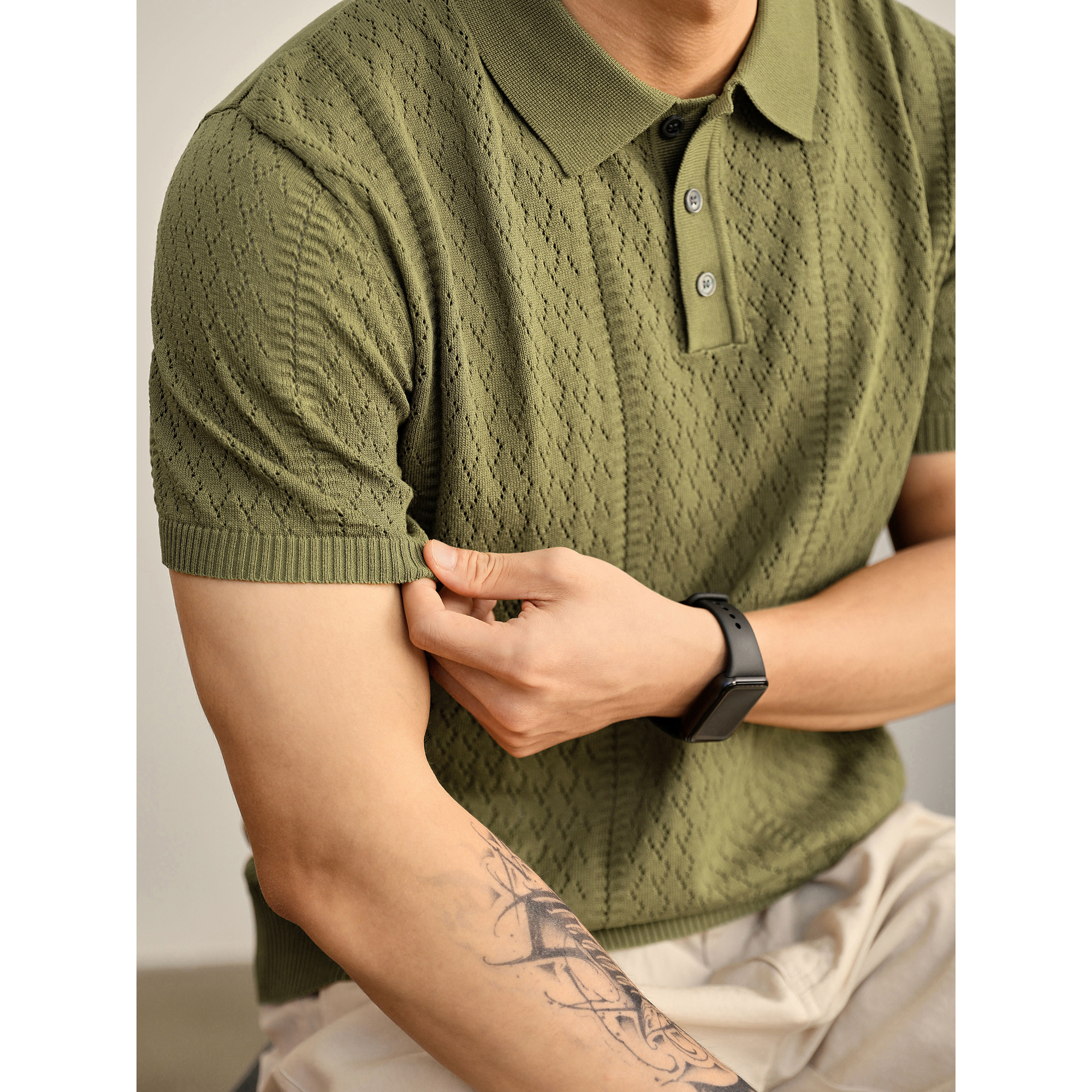 Camisas de polo de manga corta camiseta de estilo antiguo diamante hueco de hielo transpirable de verano fábrica transfronteriza al por mayor