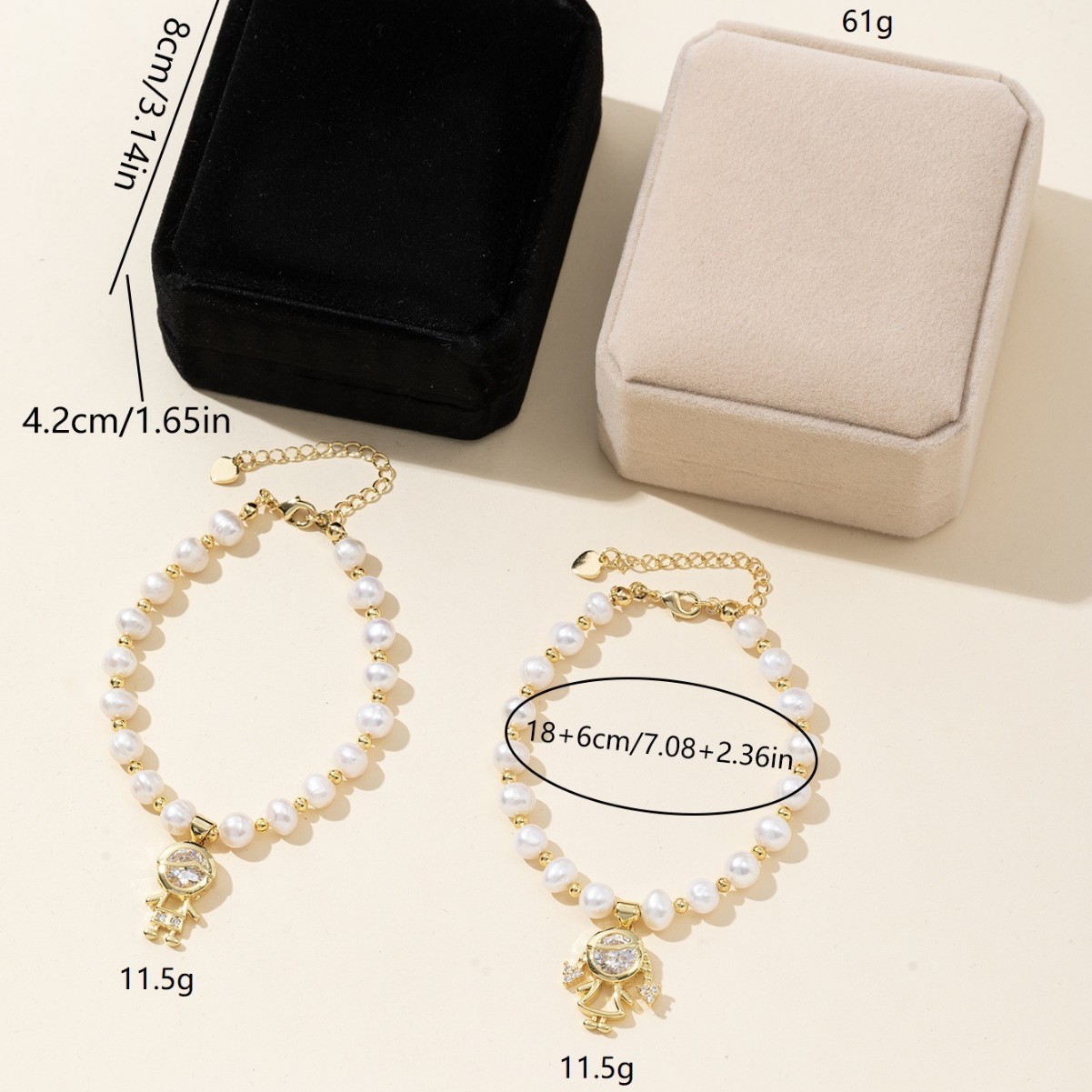 Pulseras de perlas de agua dulce naturales pulseras de alta sensación pulseras de bronce de zinc de oro para niños y niñas colgantes joyas para parejas