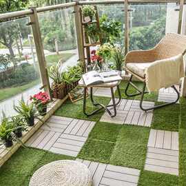 室外塑料地板户外露天自铺花园露台阳台花园庭院生态防腐木款定制