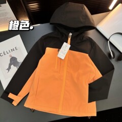 G135秋季男女中大童户外运动山系风飞1了撞色拼接三防冲锋衣外套