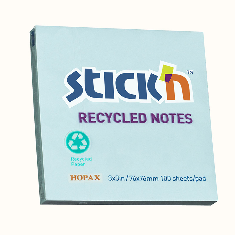 36507 친환경 재활용 종이 노트.76*76mm.블루