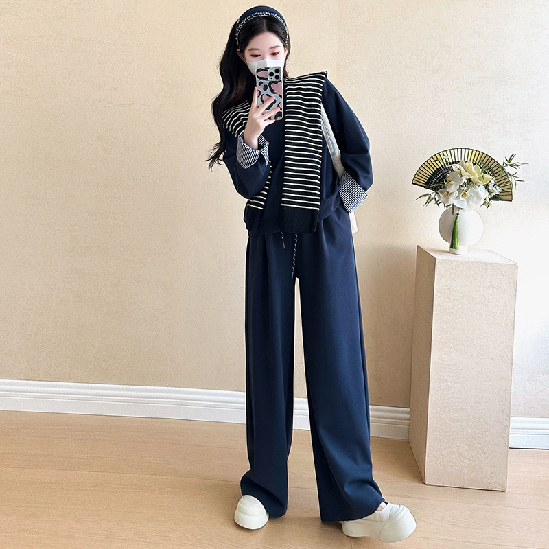 임산부복 느슨한 상의 긴팔 치마 정장 임산부복 느슨한 와이드 레그 팬츠