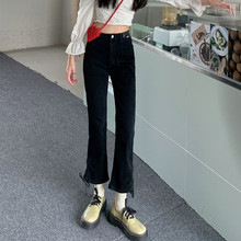 欧洲站牛仔裤女 2021新款秋冬韩版学生高腰显瘦直筒休闲九分裤潮