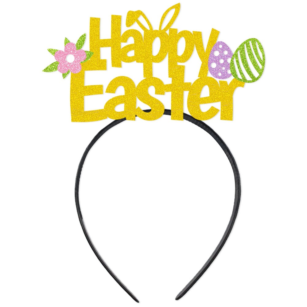 Transfronterizo nuevo huevo de Pascua Tema del partido Decoración Accesorios diadema accesorios para el cabello niños conejo Festival actividad apoyos