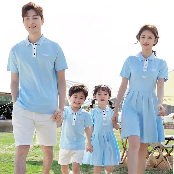 College-Style Mother-Daughter Matching Dresses, New Summer Fashion, Stylish Sibling Outfits, Summer Mother-Son Parent-Child Outfits 2026