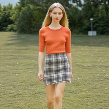 一手货源【DS22】品牌专柜撤柜！设计感镂空修身显瘦针织衫25秋