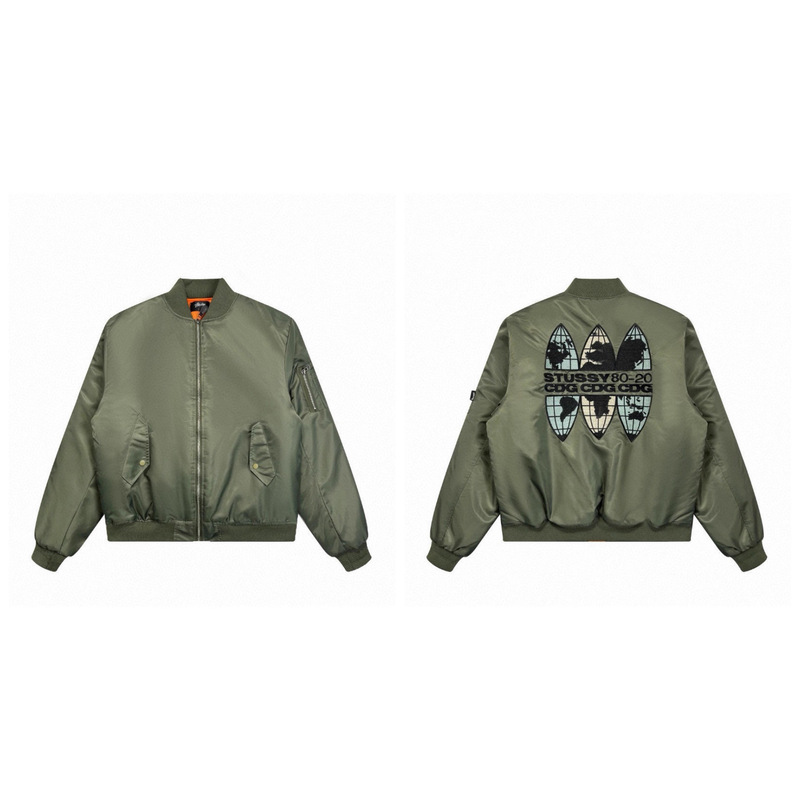 跨境高版本stussy斯图西棒球服外套休闲宽松飞行员夹克男女款ius|undefined