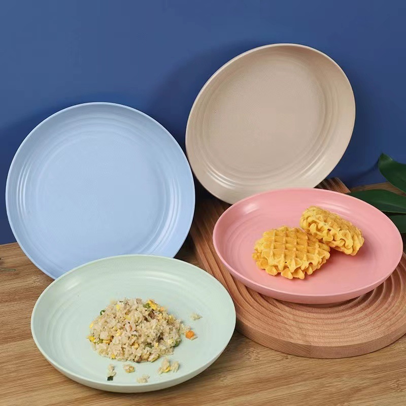 Amazon Wheat Straw 16-Piece Set of Cups, Plates, Forks, Spoons, Tableware Set, Plastic Tableware, Wheat Tableware