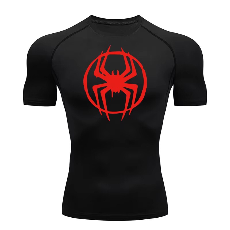 Spider graphic compression shirt for men, gym workout running t-shirt, summer sports quick-dry t-shirt top, short sleeve Spider graphic compression shirt for men, gym workout running t-shirt, summer sports quick-dry t-shirt top, short sleeve