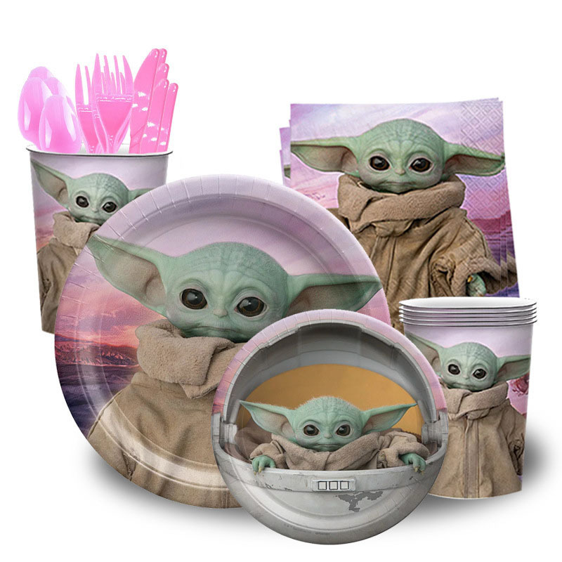 Star Wars Baby Yoda Birthday Party Theme Set Pink Judas Paper Plate Yoda Master Flag Yoda Star Wars Baby Yoda Birthday Party Theme Set Pink Judas Paper Plate Yoda Master Flag Yoda