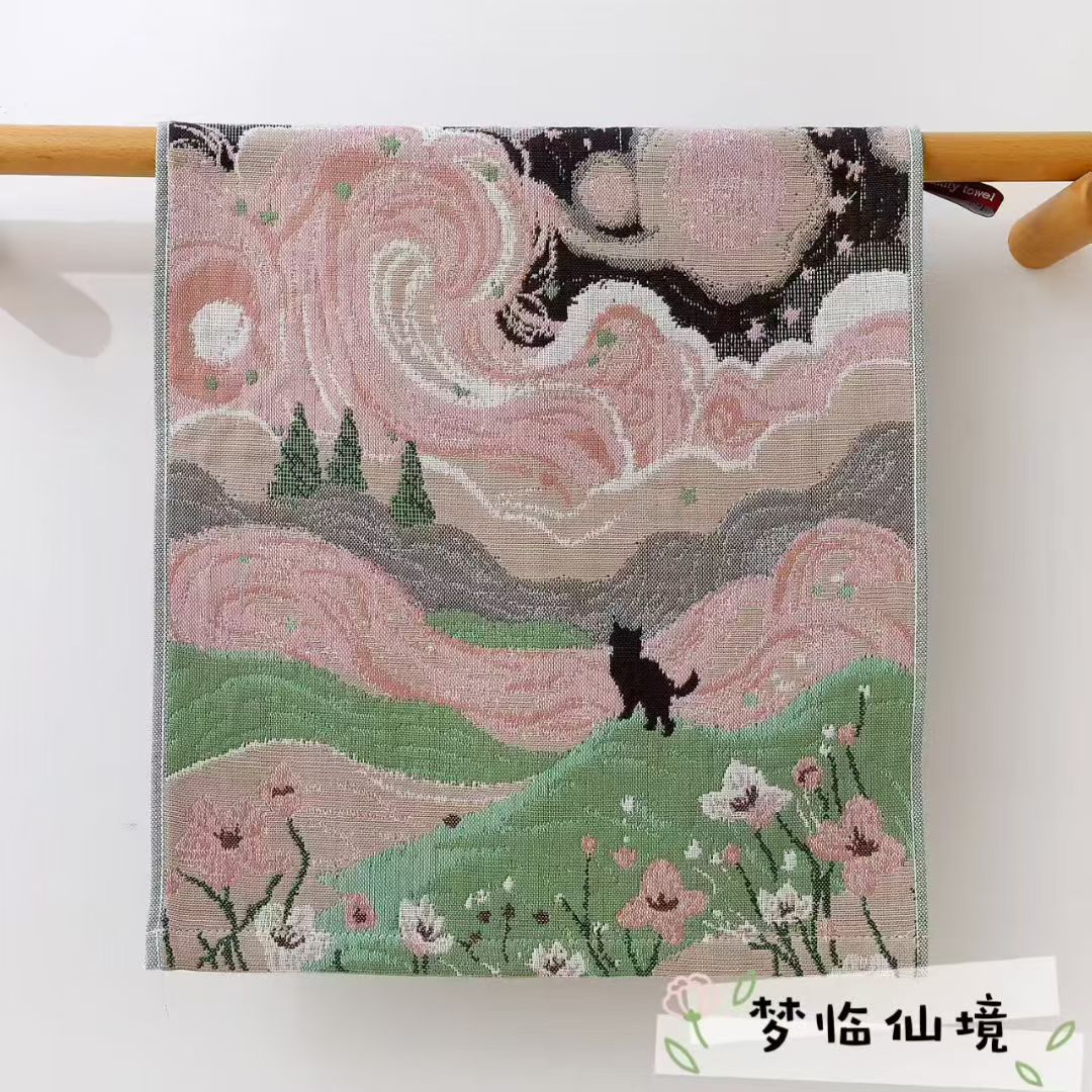 四层纯棉纱布 大方巾可爱卡通洗手巾擦手巾 家用纱布毛巾出口批发