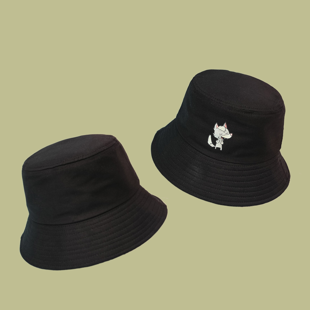 Cartoon Wolf Print Bucket Hat NSTQ55471