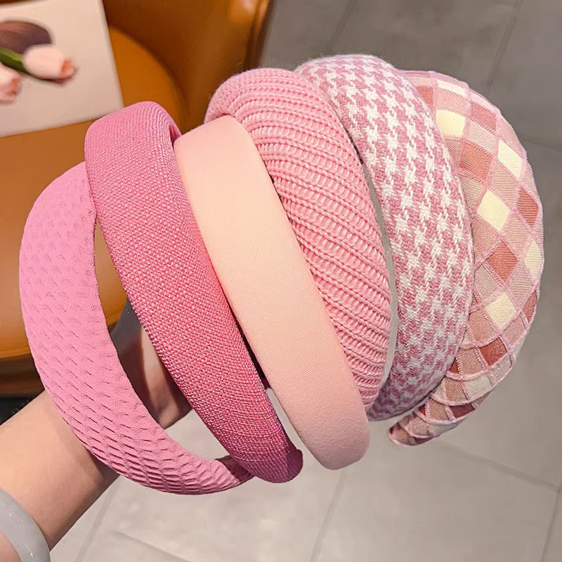 Alto cráneo ancho borde rosa banda de cabello mujer Corea del Sur presión de cabello clip de cabello banda de cabello universal lavado de la cara tocado paquete de cabello