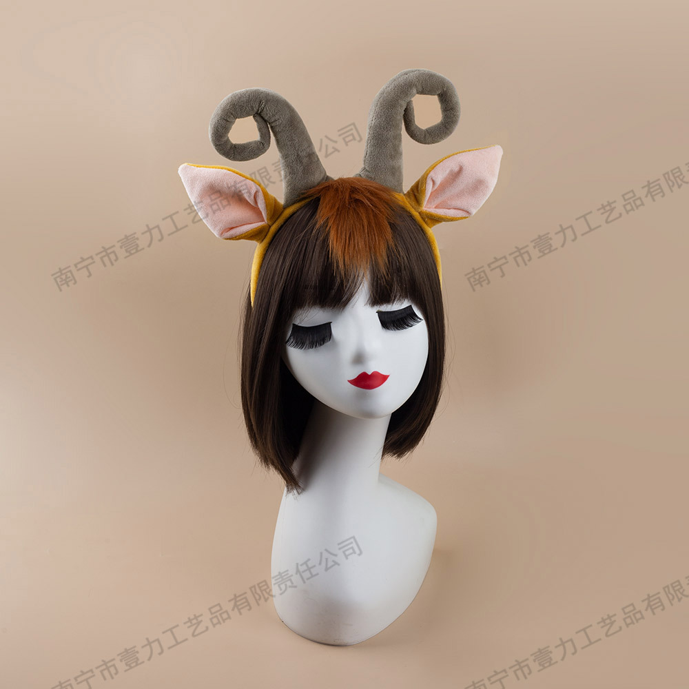 Fuente transfronteriza de niños antílope cuerno orejas bandas de cabello maquillaje baile espectáculo tocado de cuerno de toro lindo animal bandas de cabeza