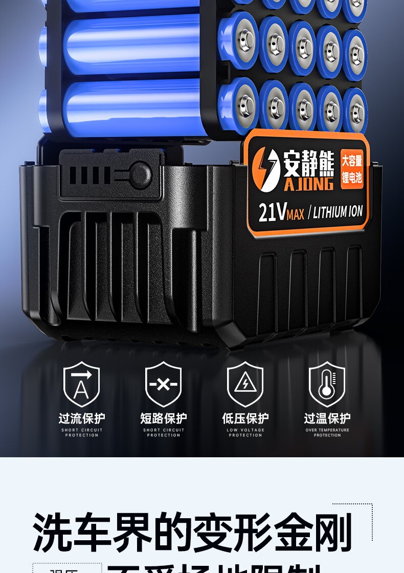 Wireless Car Washing Machine Portable Car High-Pressure Water Gun High-Power Car Lithium Battery Household Electric Car Washing Artifact