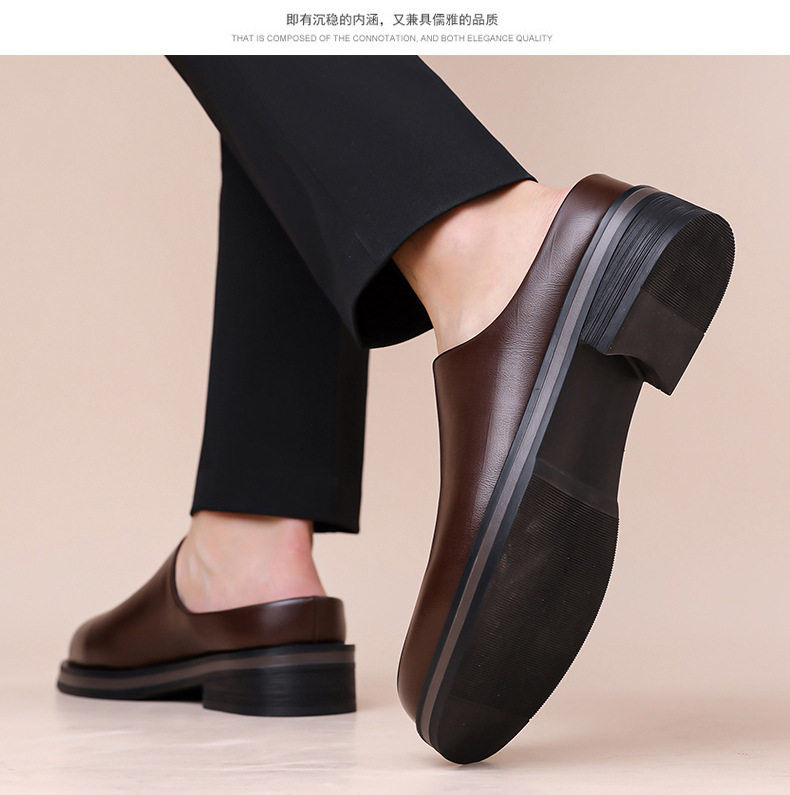 Dép sandal nam quai ngang kiểu lười xỏ chân, mặt giày bóng nhẹ, đế cao su êm chân — Z7123 màu đen, z7123 màu nâu chi tiết 13
