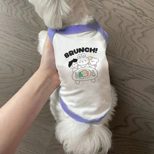Kitten Clothes, Dog Pet Clothing Vest, Bichon Frise, Corgi, Teddy, Pomeranian Small Dog Puppy Hand-Painted Pattern