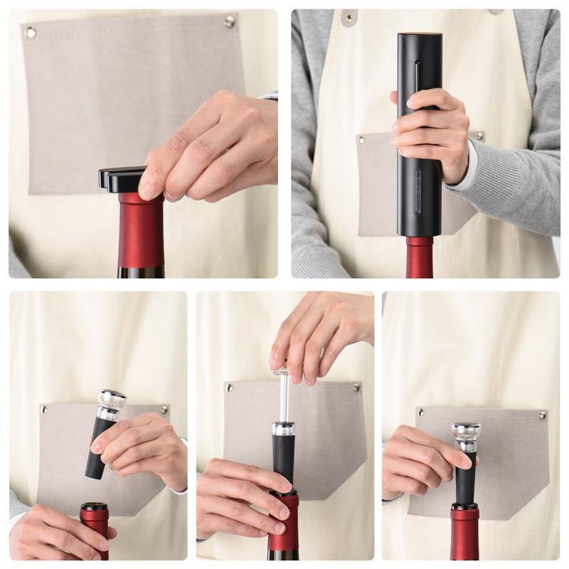 Ventas nacionales transfronterizas recargables abridor de botellas eléctrico de vino tinto con base de almacenamiento conjunto de artefactos de vino tinto abridores de vino tinto