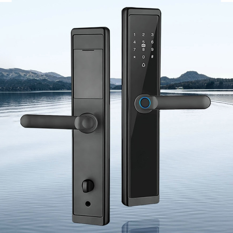 一握开指纹锁家用工程用防盗门密码锁新一代一体通用智能锁