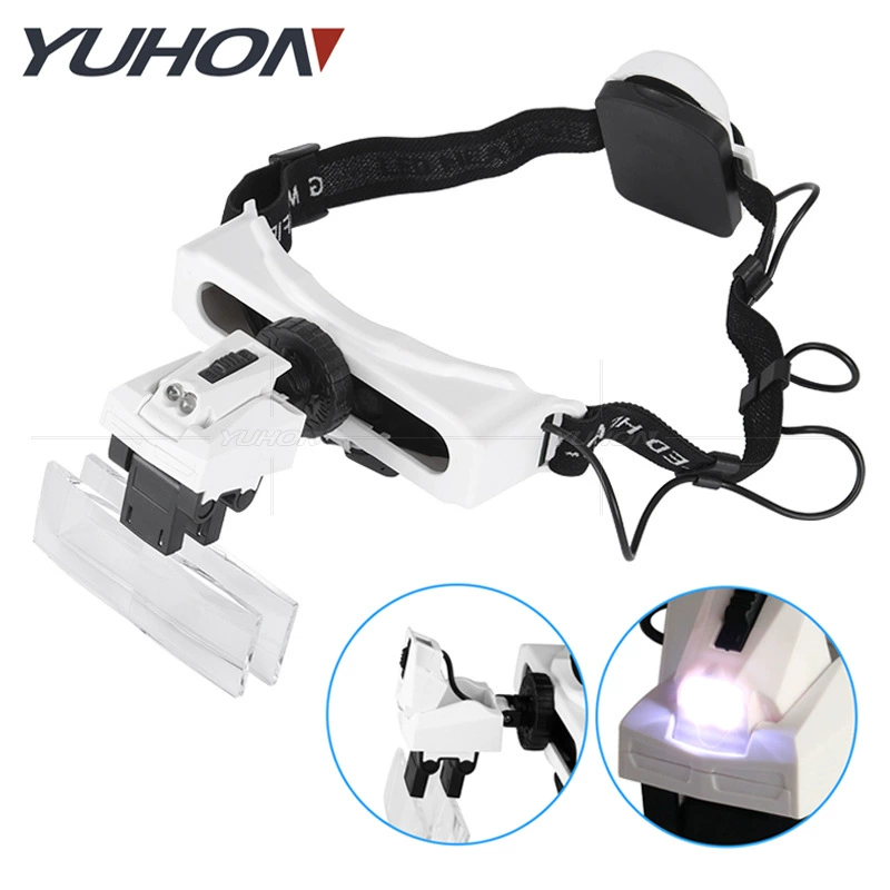 Трансграничная электронная коммерция, Горячая продажа, увеличительное стекло, печатная плата, обнаружение ремонта микросхем, крепление на голову, 8 нескольких линз