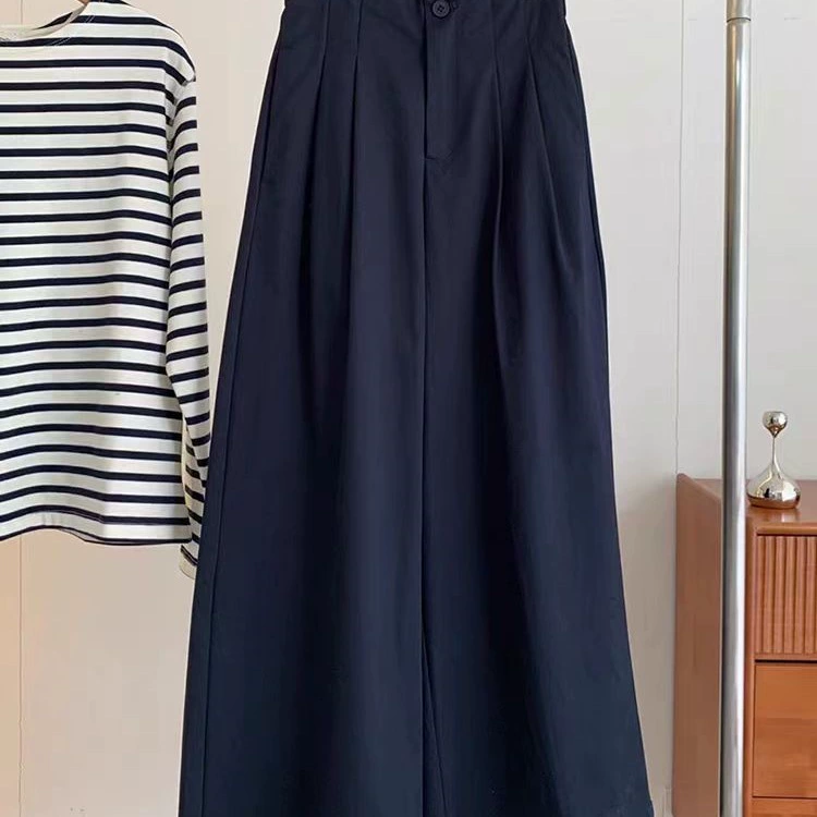 [Pure Cotton - Washed water - No shrinkage in the later stage] Темпераментные брюки-кюлоты женские 2025 весна чистый хлопок высокая талия прямые штанины
