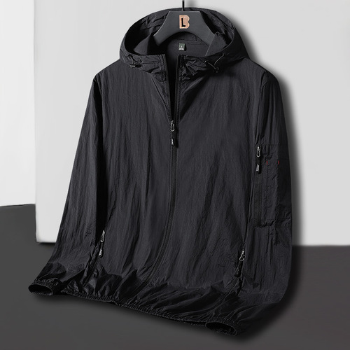 Men's Summer and Autumn New Arrival Solid Color Sun Protective Jacket Outdoor Fishing Windbreaker Outerwear Casual Sport Caped Quick-Drying Sun Protection Coat