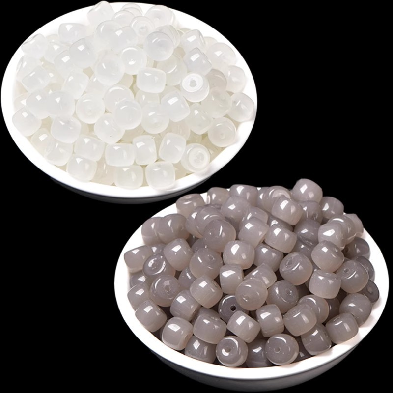 和田玉煙紫白玉珠子散珠琉璃老型珠散珠diy珠子串珠手串珠子散珠