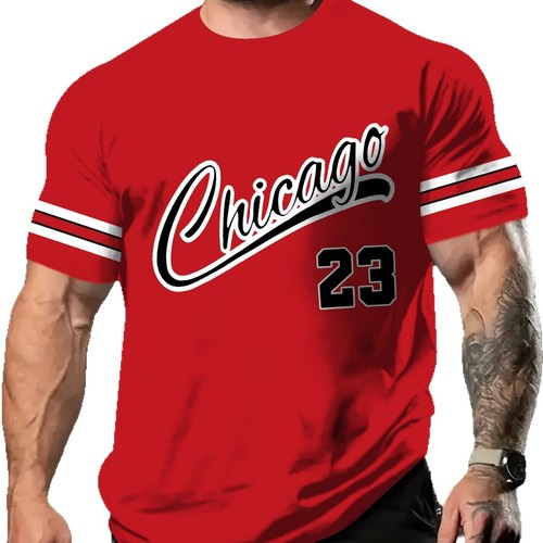 Bestselling 3D Digital Printing European and American Men's T-Shirts 105g Bird's Eye Fabric for Stock