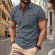 Amazon New Cross-border Men's Casual POLO Shirt Chest Pocket Lapel Button Stitching Color All-match T-shirt